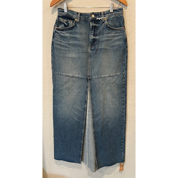 Reformation Tazz Denim Maxi Skirt Size 27 - Picture 8 of 8